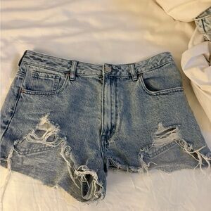 PacSun Blue Distressed Jean Shorts High-Waisted